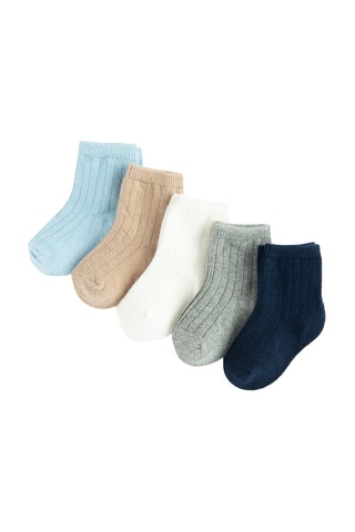 5 paires de chaussettes - Ciel et marron