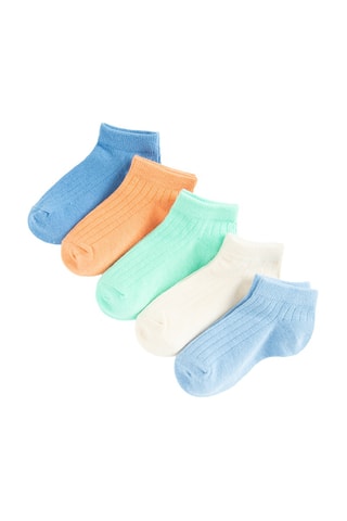 5 paires de socquettes - Ciel et blanc