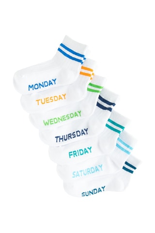 5 paires de chaussettes - Blanc et orange