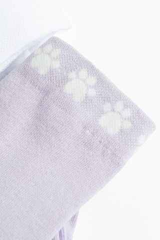 2 collants - Mauve et blanc