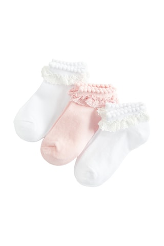 3 paires de chaussettes - Blanc et rose