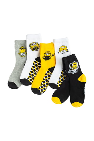 5 paires de chaussettes Les Minions - Jaune