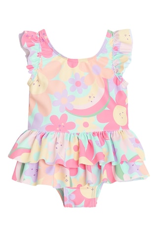 Maillot 1 pièce - Vert d’eau et fuchsia