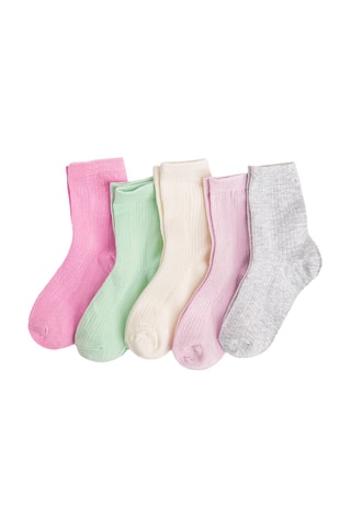 5 paires de chaussettes - Rose et vert d’eau