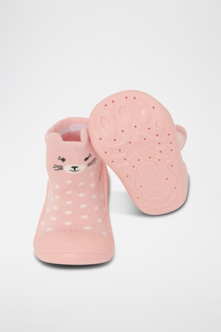 Chaussons-chaussettes à oreilles - Rose