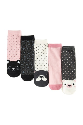 5 collants - Rose et noir