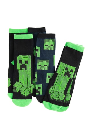 3 paires de chaussettes - Noir et vert clair