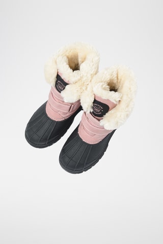 Bottines fourrées - Vieux rose et noir