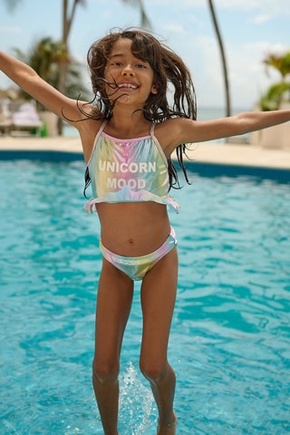 Maillot 2 pièces tie and dye Rose et jaune