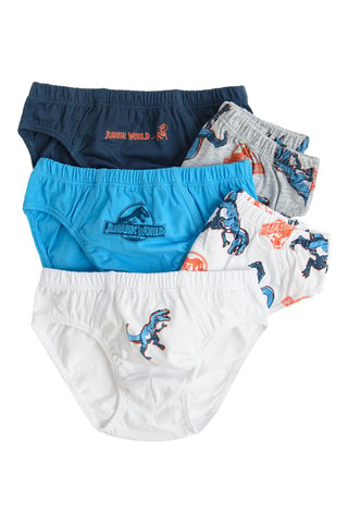 5 slips Jurassic World - Bleu marine et blanc