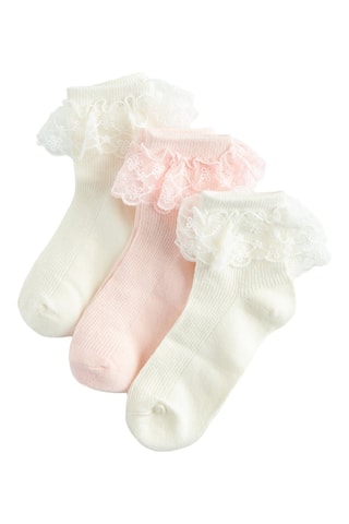 3 paires de chaussettes - Blanc et rose