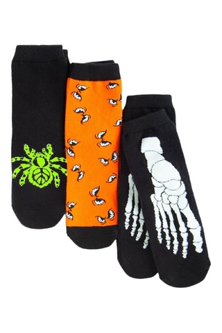 3 paires de chaussettes - Noir et orange