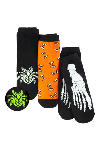 3 paires de chaussettes - Noir et orange