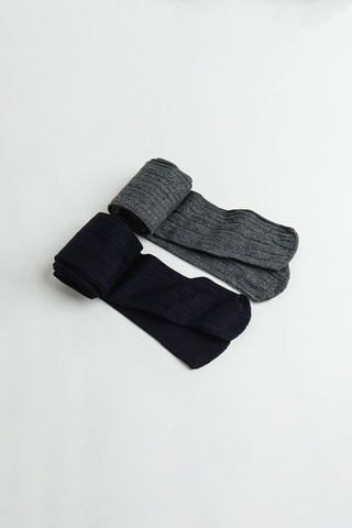 2 collants - Noir et gris foncé chiné