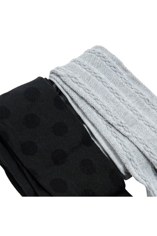 2 paires de collants 
Noir et gris