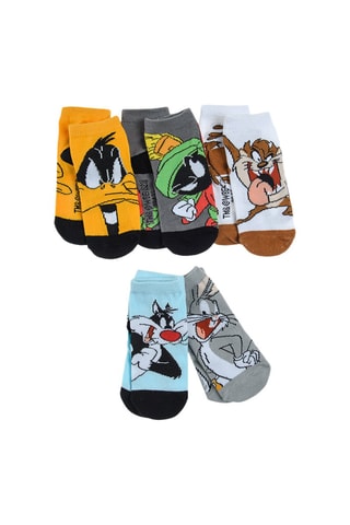 5 paires de chaussettes Looney Tunes Moutarde et blanc
