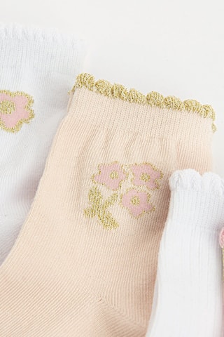 5 paires de chaussettes - Blanc et rose