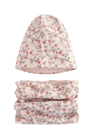 Bonnet et snood - Rose