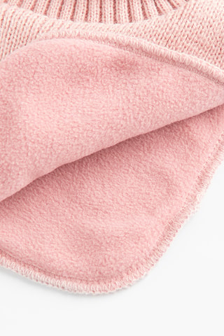 Bonnet et plastron - Rose poudré