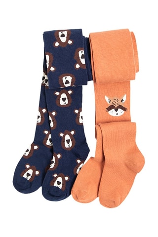 2 collants - Bleu et orange