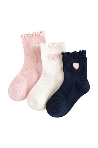 3 paires de chaussettes - Rose et bleu marine