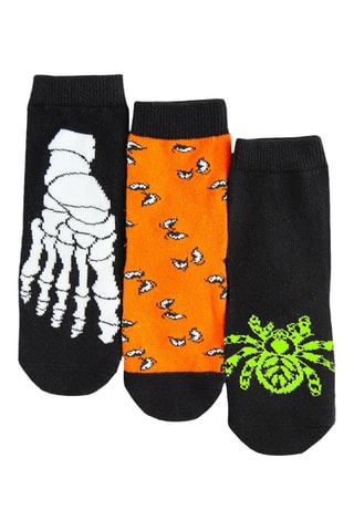 3 paires de chaussettes - Noir et orange