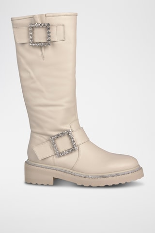Bottes en cuir nappa - Beige