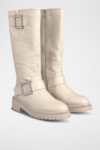 Bottes en cuir nappa - Beige