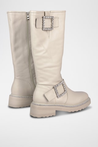 Bottes en cuir nappa - Beige