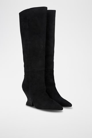 Cuissardes en nubuck - Noir