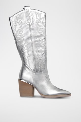 Bottes en cuir - Argenté