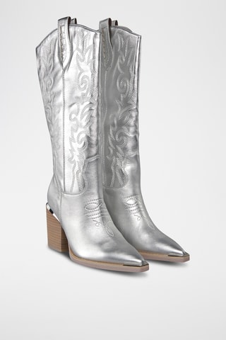 Bottes en cuir - Argenté