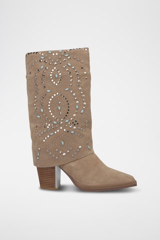 Bottes en croûte de cuir - Camel