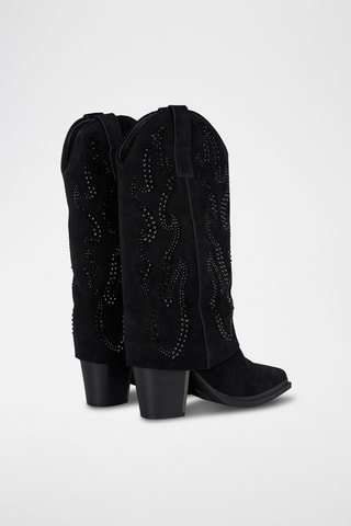 Bottes en croûte de cuir - Noir