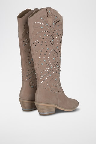 Bottes en croûte de cuir - Camel