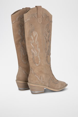 Bottes en croûte de cuir - Camel