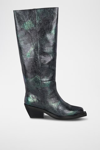 Bottes en cuir - Bleu foncé