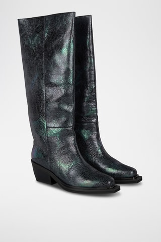 Bottes en cuir - Bleu foncé