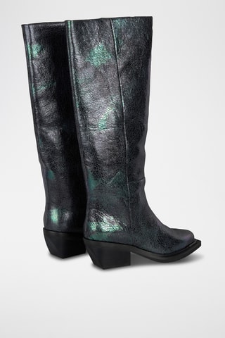 Bottes en cuir - Bleu foncé