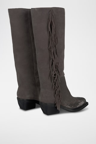 Bottes en croûte de cuir - Gris