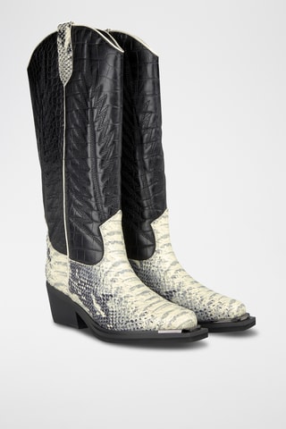 Bottes en cuir - Beige