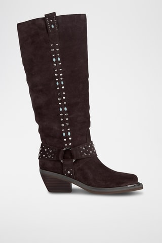 Bottes en croûte de cuir - Marron