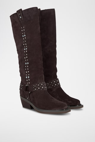 Bottes en croûte de cuir - Marron