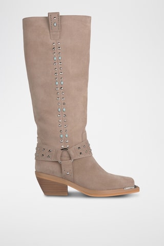 Bottes en croûte de cuir - Camel