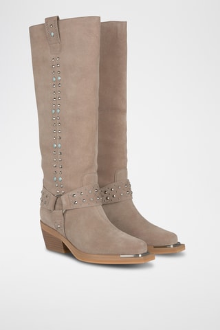Bottes en croûte de cuir - Camel