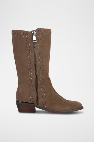Bottes en croûte de cuir nubuck - Marron