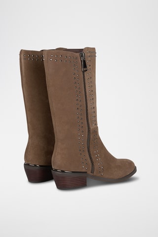 Bottes en croûte de cuir nubuck - Marron