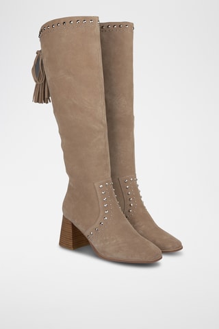 Bottes en nubuck - Beige