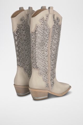 Bottes en cuir nappa - Ecru