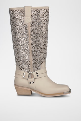 Bottes en cuir nappa - Ecru